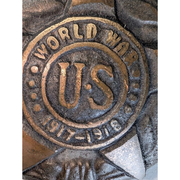 WWI US Veteran Grave Marker 1917–1918 Cast Iron Star Luzerne County Antique - Picture 4 of 16